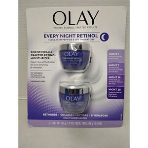 Olay Every Night Retinol Moisturizer 2-Pack Collagen Peptides 3.4oz New Sealed